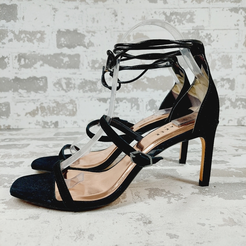 NEW Ted Baker Tria Black Buckle Strap High Heeled Sandals O768
